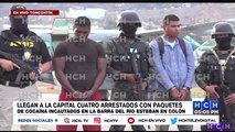 Llegan a la capital los cuatro capturados con paquetes de cocaína en el Barra del Río Esteban, Colón