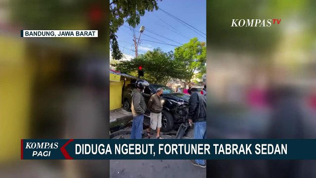 Fortuner Melaju Kencang Tabrak Sedan Hingga Ringsek di Bandung, Pengemudi Sedan Alami Luka