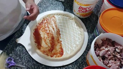 TODAY WE WILL MAKE FOUR CHEESE PIZZA HALF CHOCOLATE