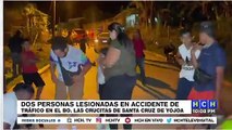 Accidente vial deja dos heridos en Santa Cruz de Yojoa