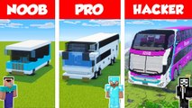 Minecraft NOOB vs PRO vs HACKER BUS BUILD CHALLENGE in Minecraft  Animation