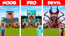 Minecraft NOOB vs PRO vs DEVIL HORROR HOUSE BUILD CHALLENGE in Minecraft  Animation