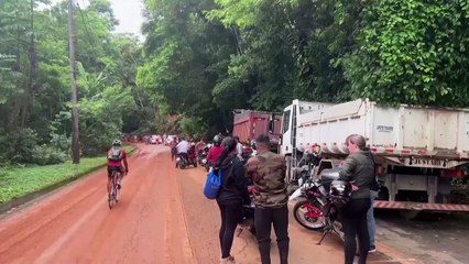 Roads blocked by debris after deadly Brazil floods