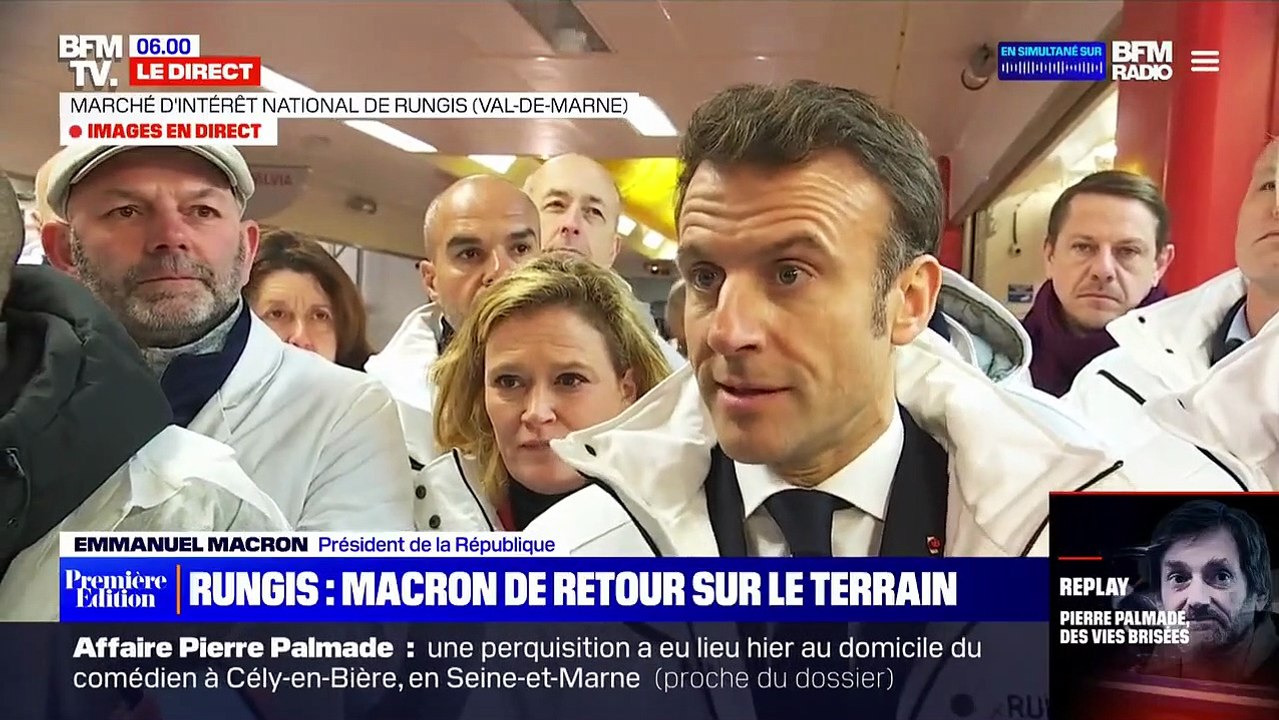 En visite ce matin au marché de Rungis, Emmanuel Macron s'exprime sur la réforme des retraites : "Les gens savent qu'il faut travailler un peu plus longtemps"