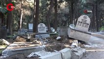 Hatay'da deprem sonrası mezarlar hasar gördü