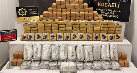 Kocaeli’de saman yüklü tırda 99 kilo eroin ele geçirildi