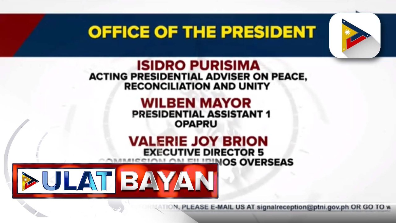 Mga bagong opisyal na naitalaga sa iba't ibang kagawaran, pinangalanan ng Malacañang