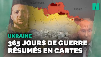 Une année de guerre en Ukraine résumée en cartes