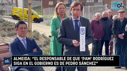 Almeida: "El responsable de que 'Pam' Rodríguez siga en el Gobierno es de Pedro Sánchez"