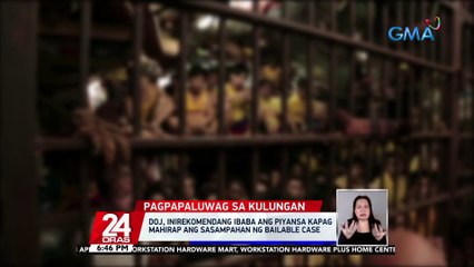 DOJ, inirekomendang ibaba ang piyansa kapag mahirap ang sasampahan ng bailable case | 24 Oras