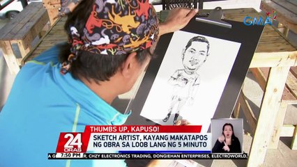Sketch artist, kayang makatapos ng obra sa loob lang ng 5 minuto | 24 Oras