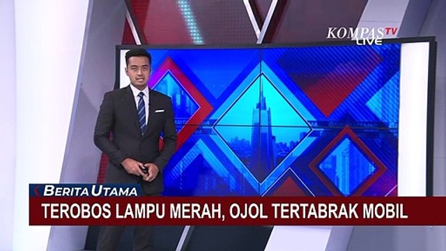Terobos Lampu Merah, Seorang Driver Ojol di Cikini Tertabrak Mobil hingga Terpental