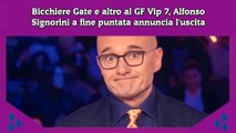 Bicchiere Gate e altro al GF Vip 7, Alfonso Signorini a fine puntata annuncia l'uscita