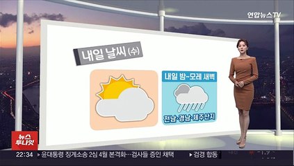 [생활날씨] 내일 아침도 반짝 추위…밤부터 남부·제주 비