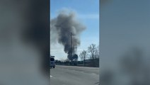 Metal factory explosion sends smoke clouds into sky