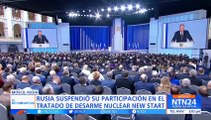 Putin anunció que Rusia suspende su participación en el tratado de desarme nuclear New Start