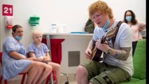 Heartwarming moment Ed Sheeran performs for sick children during an impromptu concert at a Queensland hospital while on tour in Australia