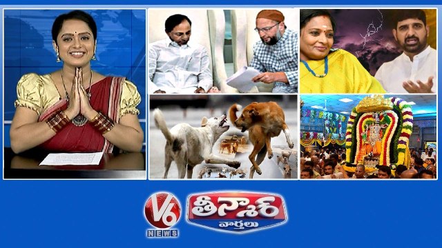 KCR & Asaduddin-MLC Polls Street Dogs Issue- Hyderabad Padi Kaushik Reddy Apologizes To Governor Yadadri Brahmotsavam V6 Teenmaar