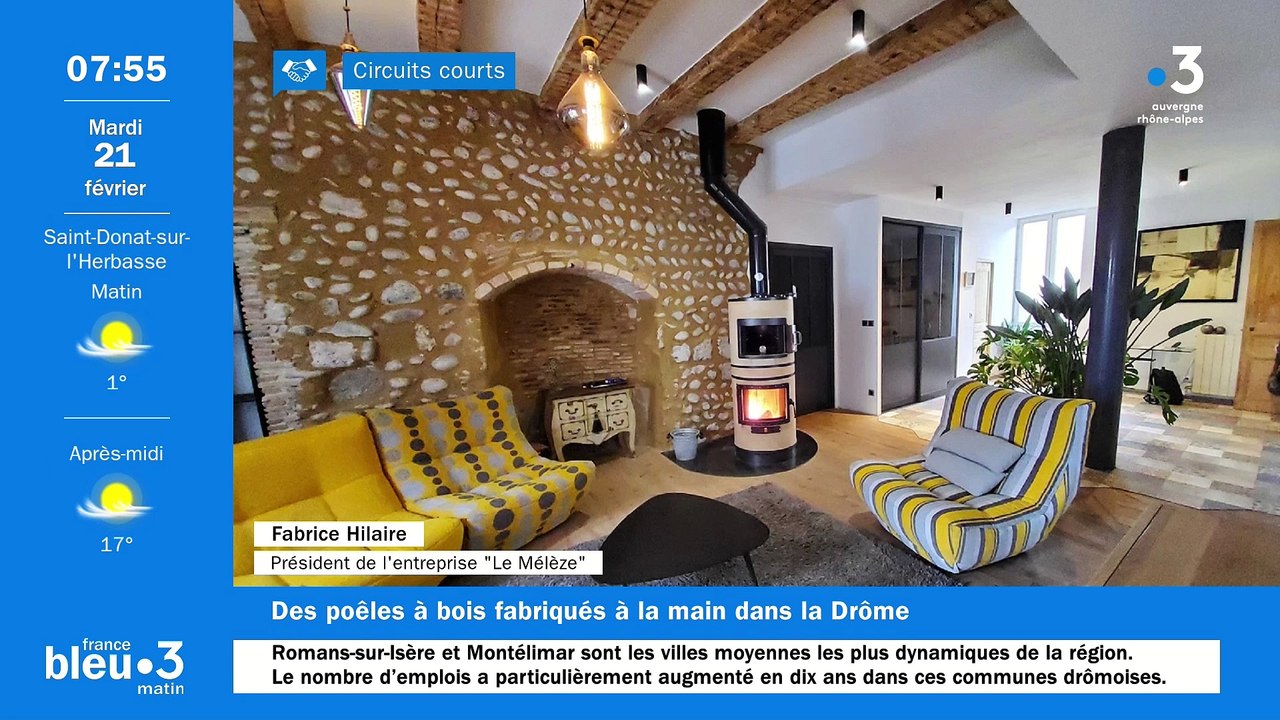 À Bourg-de-Péage, "Le Mélèze", des poêles de masse, à bois bûches, fabriqués à la main