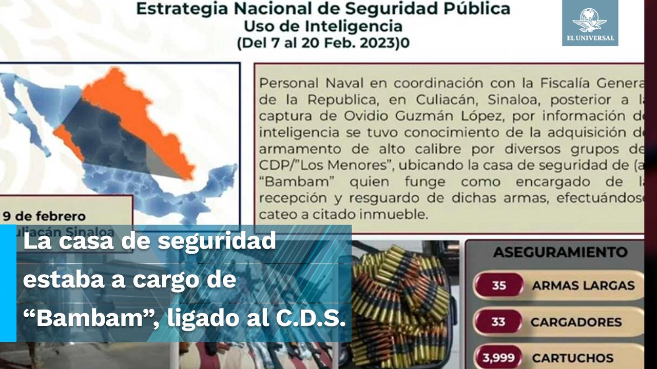 Tras la captura de Ovidio Guzmán, aseguran armas de alto calibre para "Los Menores"