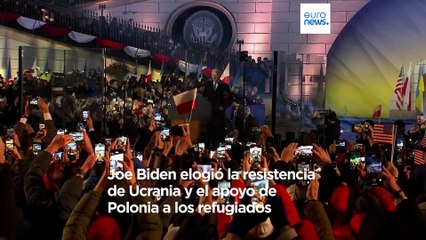 Ucrania "nunca" será una victoria para Rusia clama Biden en Varsovia