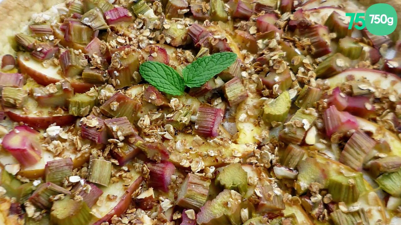 Tarte pomme rhubarbe