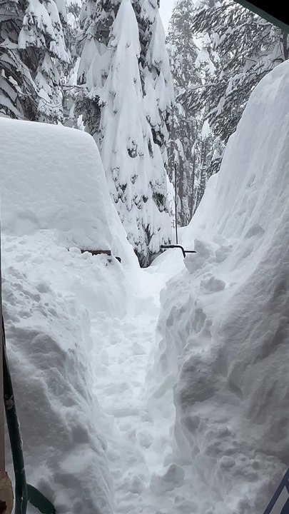 Residents Buried Under Snow in California Mountains