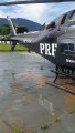 Helicóptero da PRF reforça esforço para atendimento das vítimas das chuvas em São Paulo