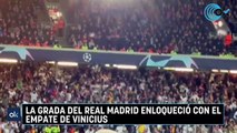 La grada del Real Madrid enloqueció con el empate de Vinicius