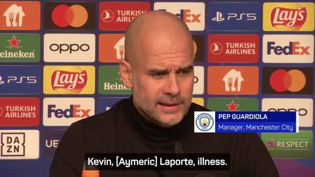 Pep Guardiola confirms De Bruyne and Laporte out for Leipzig clash
