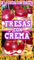 fresas con  crema porque a todos nos gusta #shorts #recetas #cocina #recetas