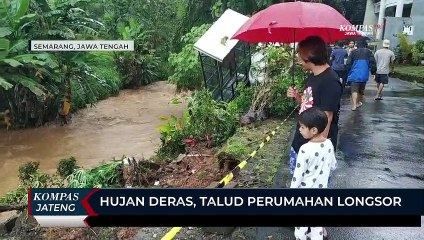 Hujan Deras, Talud di Perumahan Sekargading Longsor