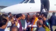जबलपुर हवाई अड्डे पर मुख्यमंत्री शिवराज सिंह चौहान का स्वागत