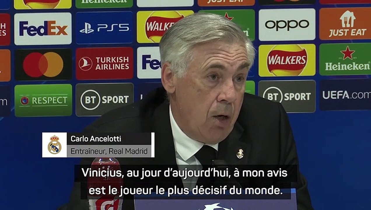 Ancelotti : "Vinicius est le joueur le plus décisif du monde”