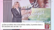 Brigitte Macron cheveux détachés et bottines stylées : look décontracté et chic qui séduit