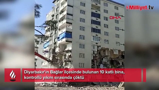 Diyarbakır'da kontrollü yıkımda 10 katlı bina çöktü
