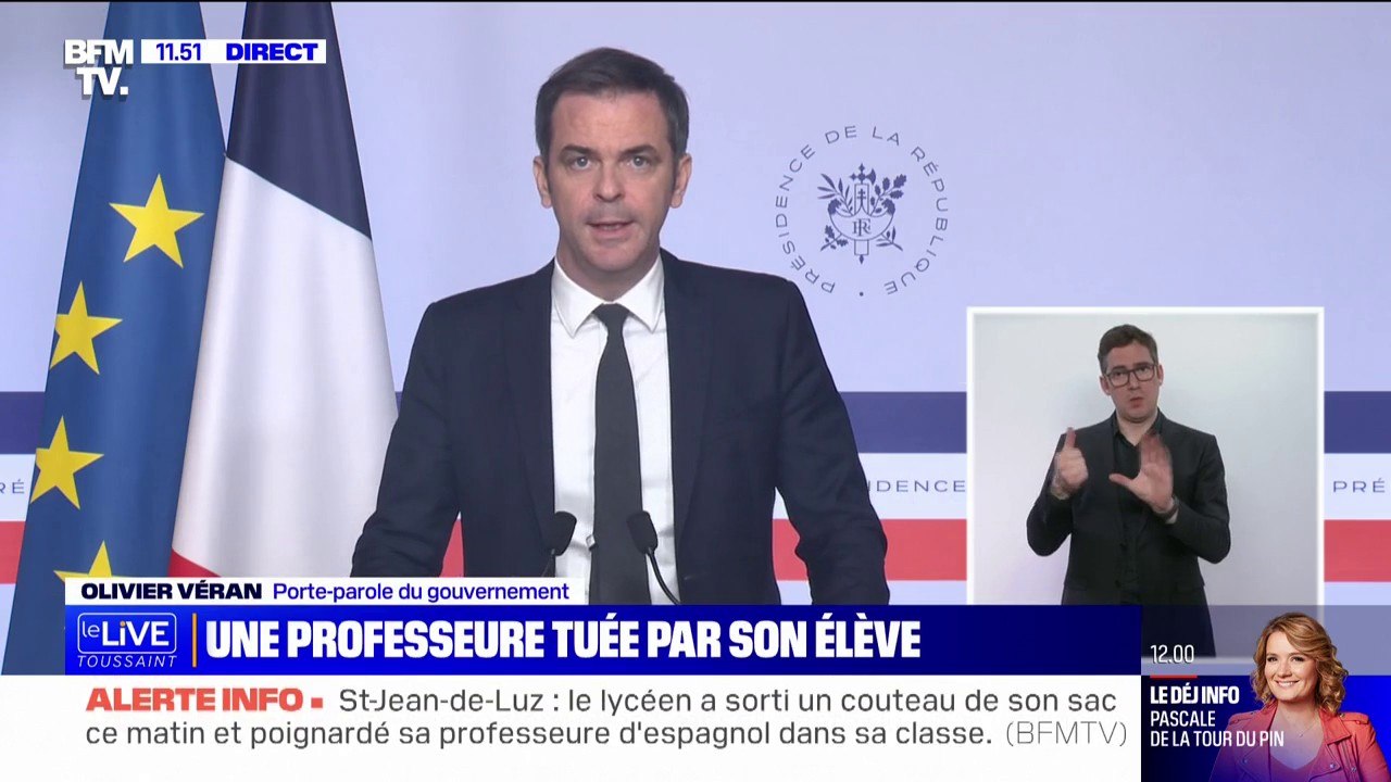 Enseignante mortellement poignardée à Saint-Jean-de-Luz: Olivier Véran annonce que le "ministre de l'Education nationale, Pap Ndiaye, se rendra sur place dès aujourd'hui"