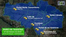 Estos son los puntos de movilización que tendrán los taxistas durante el paro del 22 de febrero