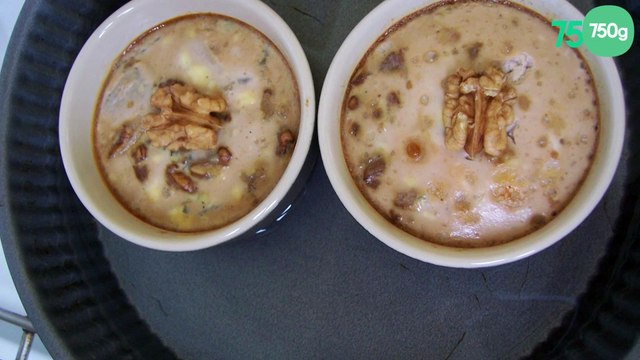 Flan aux poires, noix et Bleu d'auvergne