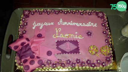 Gâteau d'anniversaire multicolore