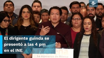 Mario Delgado acude al INE para pedir que quiten registro al PAN por caso García Luna