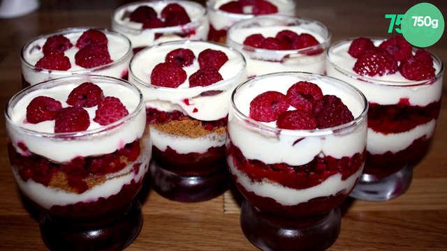 Verrines de tiramisu aux framboises
