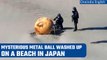 Japanese police inspect mysterious metal ball that washed up on beach | Oneindia News