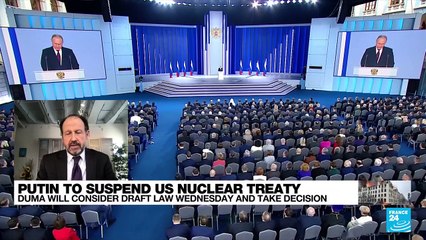 Putin's suspension of US-Russia nuclear treaty 'is a very negative development'
