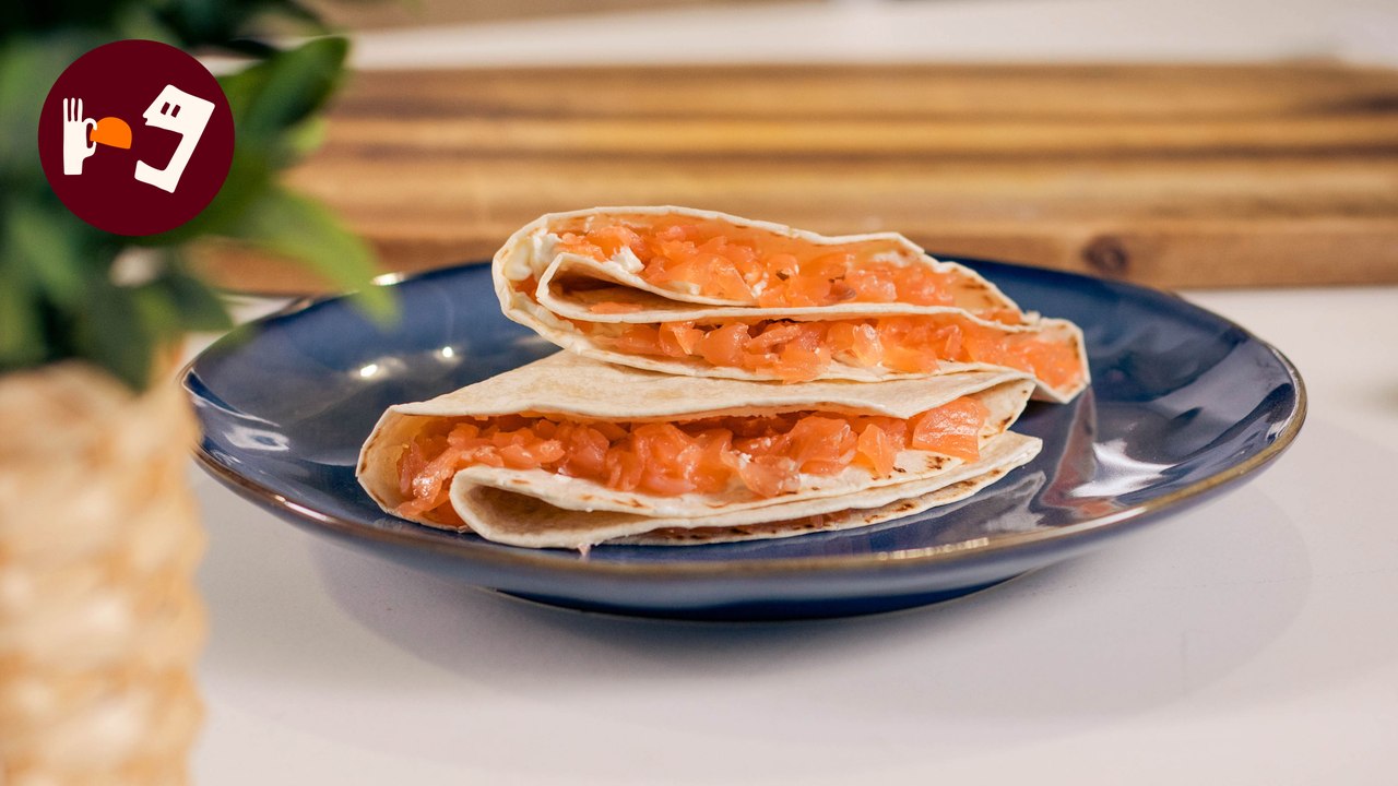 Fajitas de salmón y queso