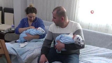 Gaziantepli depremzede çiftin Fethiye'de ikizleri dünyaya geldi