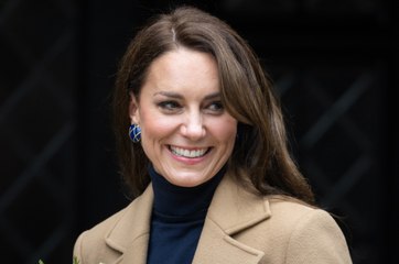 Kate Middleton Paired a Classic Camel Coat With Muted Navy Blue Separates