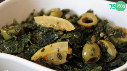 Epinards aux olives et au citron confit