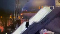 Biden stumbled and fell while going up the stairs of Air Force One departing Warsaw, Poland