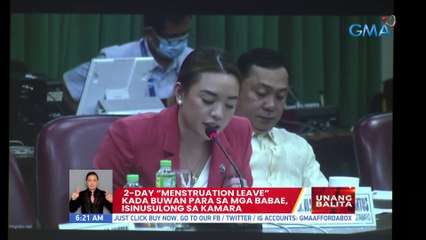 2-Day " Menstruation Leave" kada buwan para sa mga babae, isinusulong sa kamara  | UB